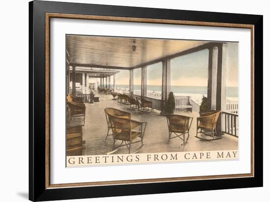 Greetings from Cape May, New Jersey, Veranda-null-Framed Art Print