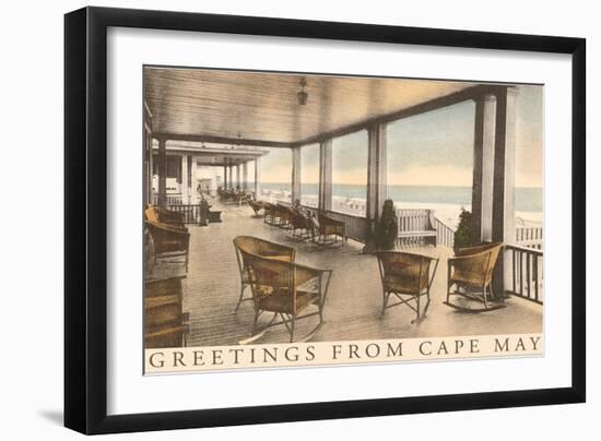 Greetings from Cape May, New Jersey, Veranda-null-Framed Art Print