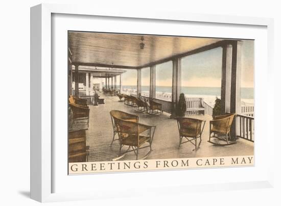 Greetings from Cape May, New Jersey, Veranda-null-Framed Art Print