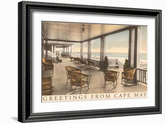 Greetings from Cape May, New Jersey, Veranda-null-Framed Art Print