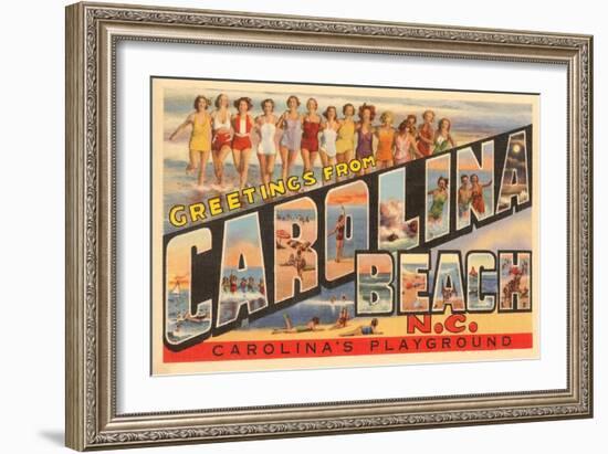 Greetings from Carolina Beach, North Carolina-null-Framed Art Print