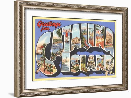 Greetings from Catalina Island, California-null-Framed Art Print