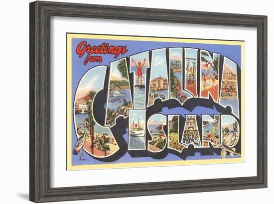 Greetings from Catalina Island, California-null-Framed Art Print