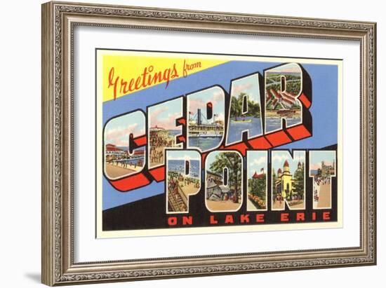 Greetings from Cedar Point, Ohio-null-Framed Art Print