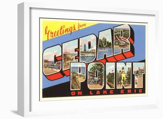 Greetings from Cedar Point, Ohio-null-Framed Art Print