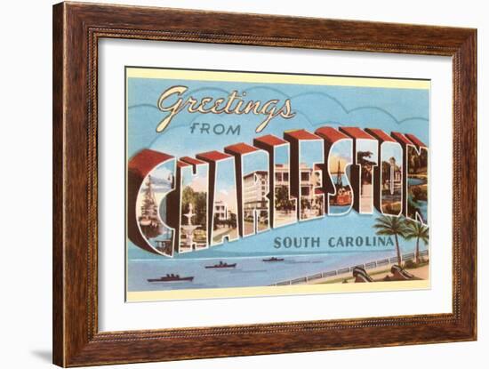 Greetings from Charleston, South Carolina-null-Framed Art Print