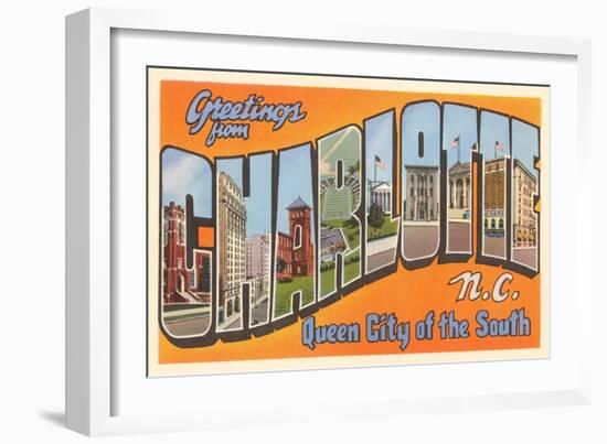 Greetings from Charlotte, North Carolina-null-Framed Art Print