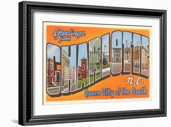 Greetings from Charlotte, North Carolina-null-Framed Art Print