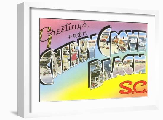 Greetings from Cherry Grove Beach, South Carolina-null-Framed Art Print