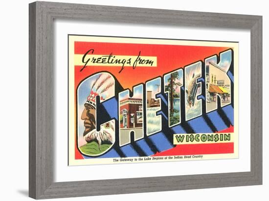 Greetings from Chetek, Wisconsin-null-Framed Art Print