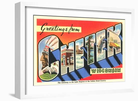 Greetings from Chetek, Wisconsin-null-Framed Art Print