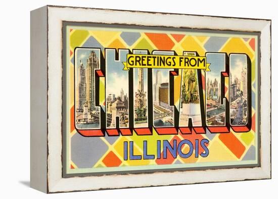 Greetings from Chicago, Illinois-null-Framed Stretched Canvas