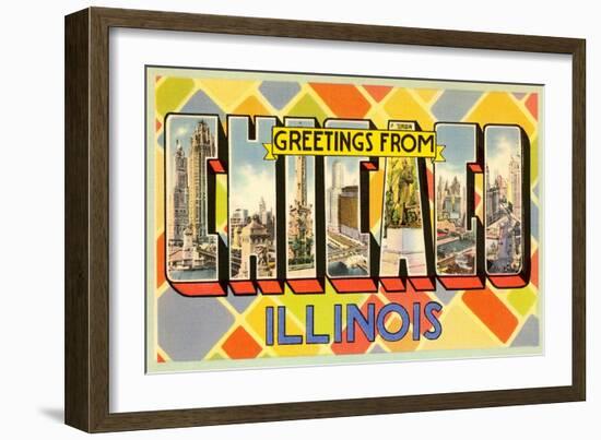 Greetings from Chicago, Illinois-null-Framed Art Print