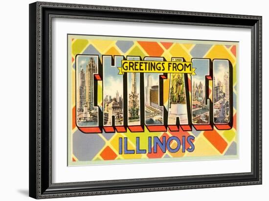 Greetings from Chicago, Illinois-null-Framed Art Print