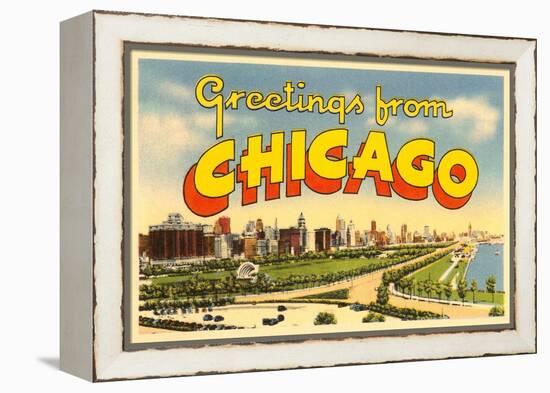 Greetings from Chicago, Illinois-null-Framed Stretched Canvas