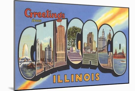 Greetings from Chicago, Illinois-null-Mounted Art Print