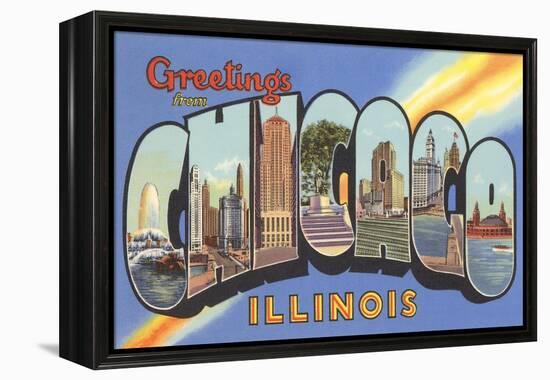 Greetings from Chicago, Illinois-null-Framed Stretched Canvas