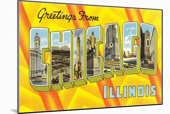 Greetings from Chicago, Illinois-null-Mounted Art Print