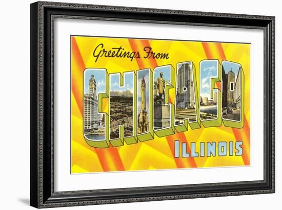 Greetings from Chicago, Illinois-null-Framed Art Print