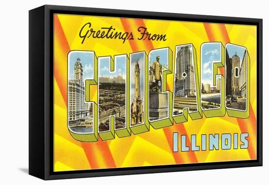Greetings from Chicago, Illinois-null-Framed Stretched Canvas