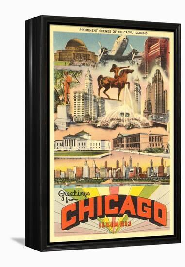 Greetings from Chicago-null-Framed Stretched Canvas