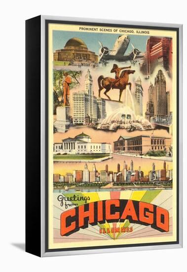 Greetings from Chicago-null-Framed Stretched Canvas