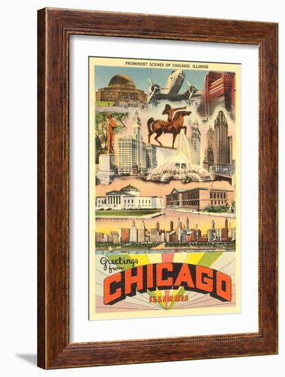 Greetings from Chicago-null-Framed Art Print