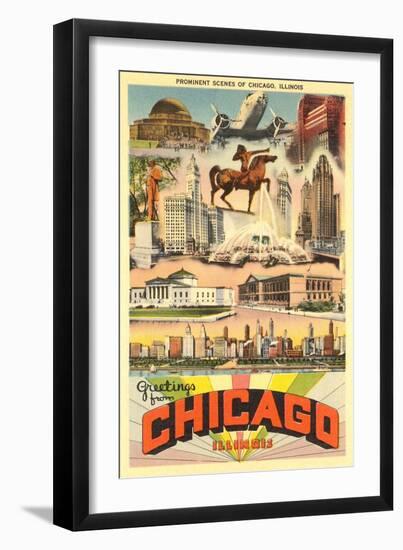 Greetings from Chicago-null-Framed Art Print