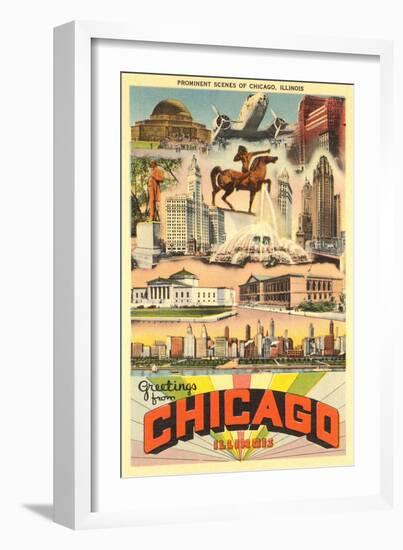 Greetings from Chicago-null-Framed Art Print