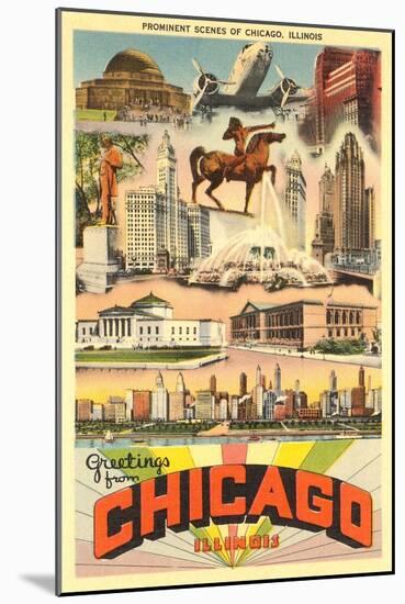 Greetings from Chicago-null-Mounted Art Print