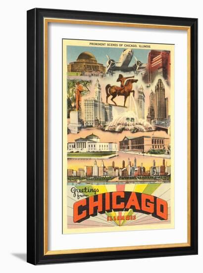 Greetings from Chicago-null-Framed Art Print