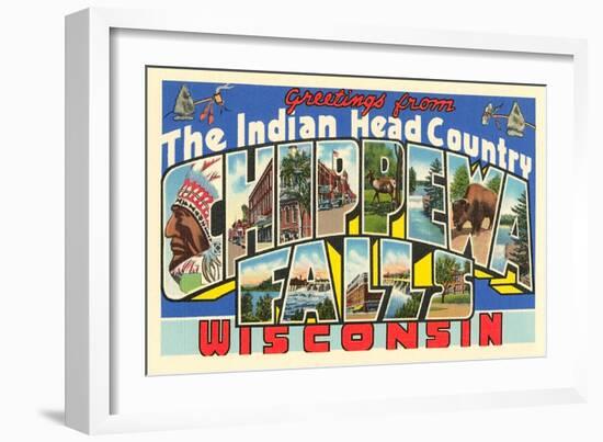 Greetings from Chippewa Fall, Wisconsin-null-Framed Art Print