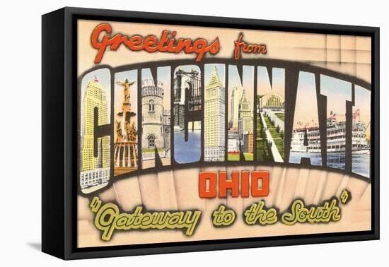 Greetings from Cincinnati, Ohio-null-Framed Stretched Canvas