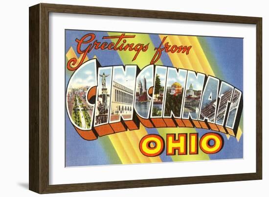 Greetings from Cincinnati, Ohio-null-Framed Art Print