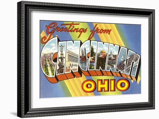 Greetings from Cincinnati, Ohio-null-Framed Art Print