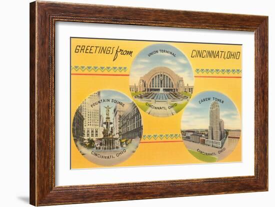 Greetings from Cincinnati-null-Framed Art Print