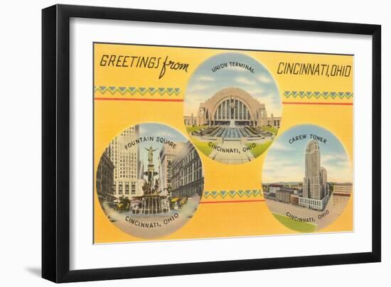 Greetings from Cincinnati-null-Framed Art Print