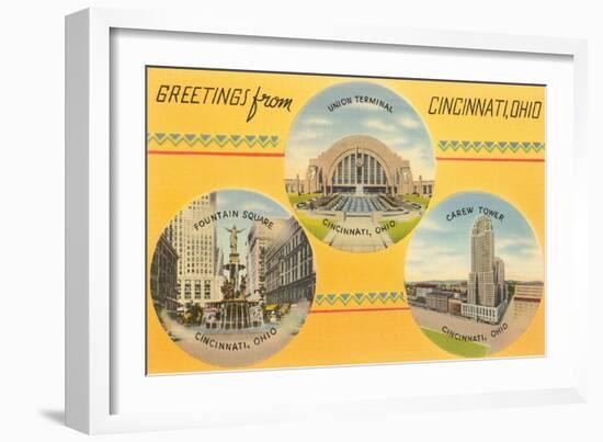 Greetings from Cincinnati-null-Framed Art Print