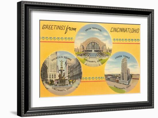 Greetings from Cincinnati-null-Framed Art Print