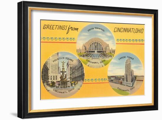 Greetings from Cincinnati-null-Framed Art Print