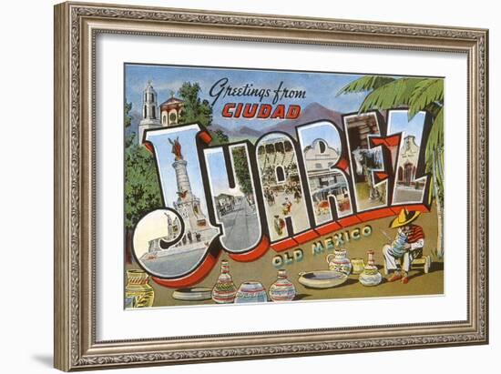 Greetings from Ciudad Juarez, Mexico-null-Framed Art Print