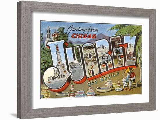 Greetings from Ciudad Juarez, Mexico-null-Framed Art Print