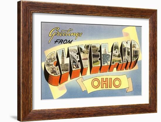 Greetings from Cleveland,Ohio-null-Framed Premium Giclee Print