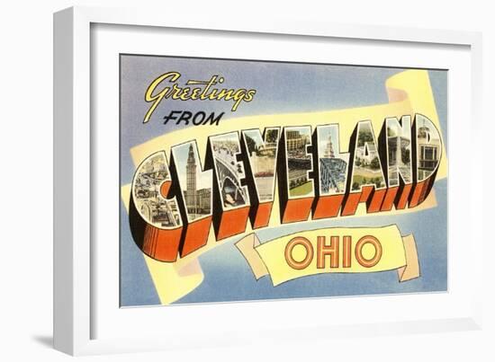 Greetings from Cleveland,Ohio-null-Framed Premium Giclee Print