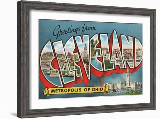 Greetings from Cleveland, Ohio-null-Framed Art Print