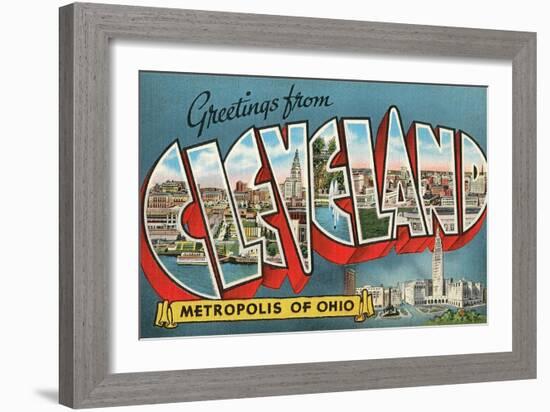 Greetings from Cleveland, Ohio-null-Framed Art Print