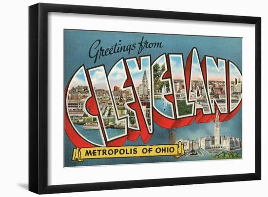 Greetings from Cleveland, Ohio-null-Framed Art Print