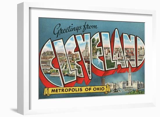 Greetings from Cleveland, Ohio-null-Framed Art Print