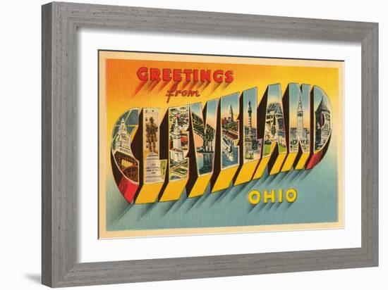 Greetings from Cleveland, Ohio-null-Framed Art Print