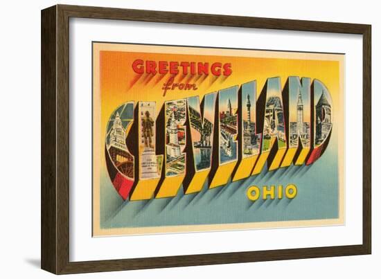 Greetings from Cleveland, Ohio-null-Framed Art Print